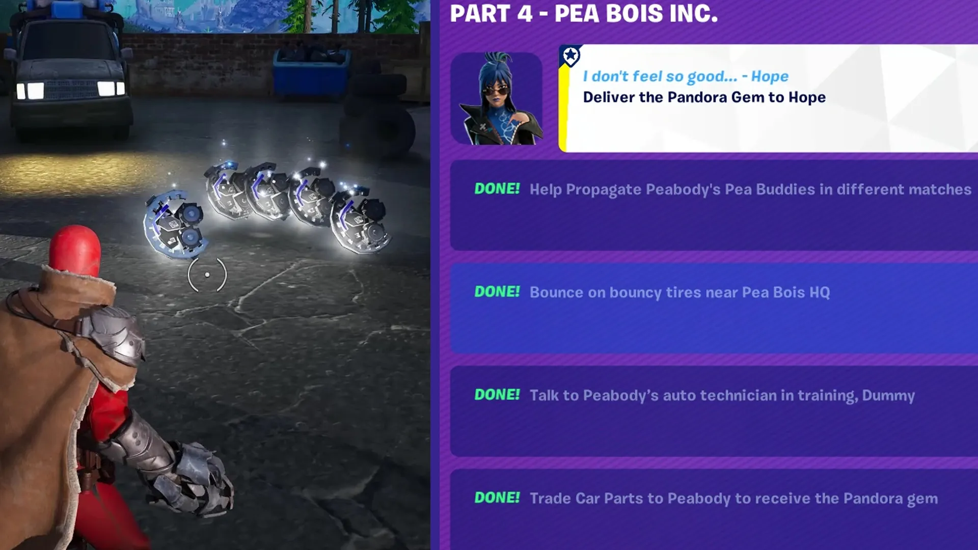 Fortnite Guide: How to Complete Every 'Pea Bois INC.' Quest