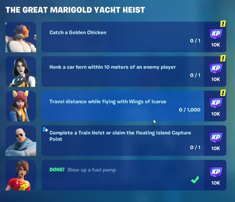 How to Complete 'The Great Marigold Yacht Heist' Quests in Fortnite