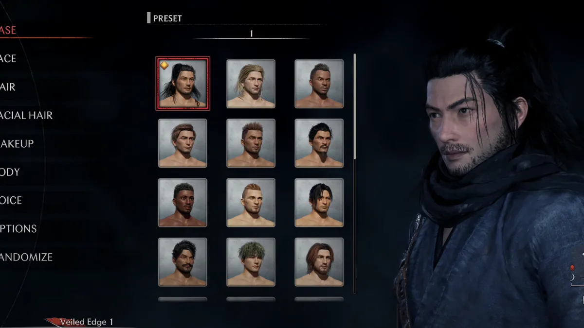 Rise of the Ronin character customization