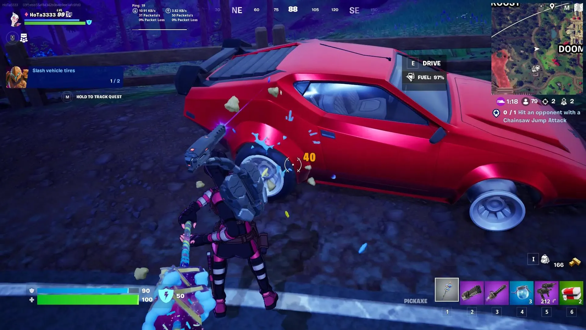 How to Slash Vehicle Tires in Fortnite