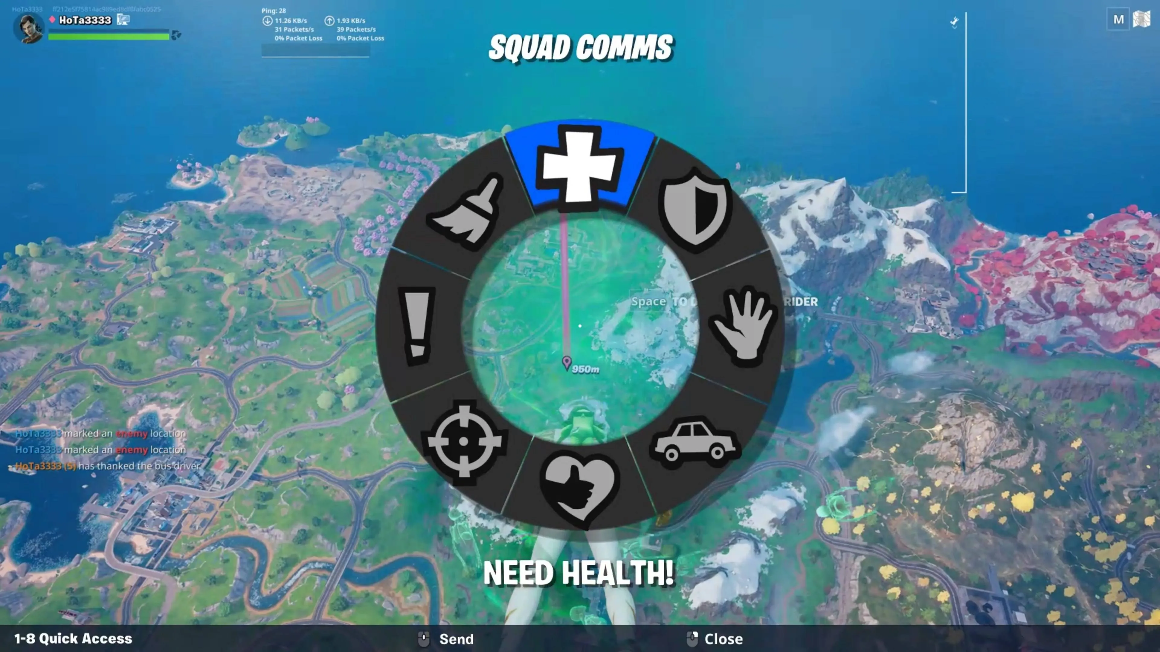 Hold the Ping Button and Use the Squad Comms Wheel Hold the Ping Button and Use the Squad Comms Wheel