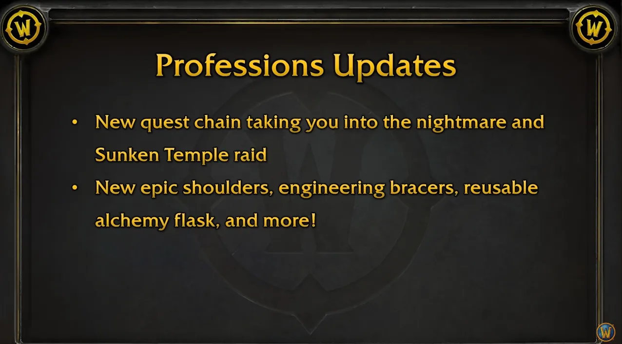 WoW SoD Phase 3 Profession Changes
