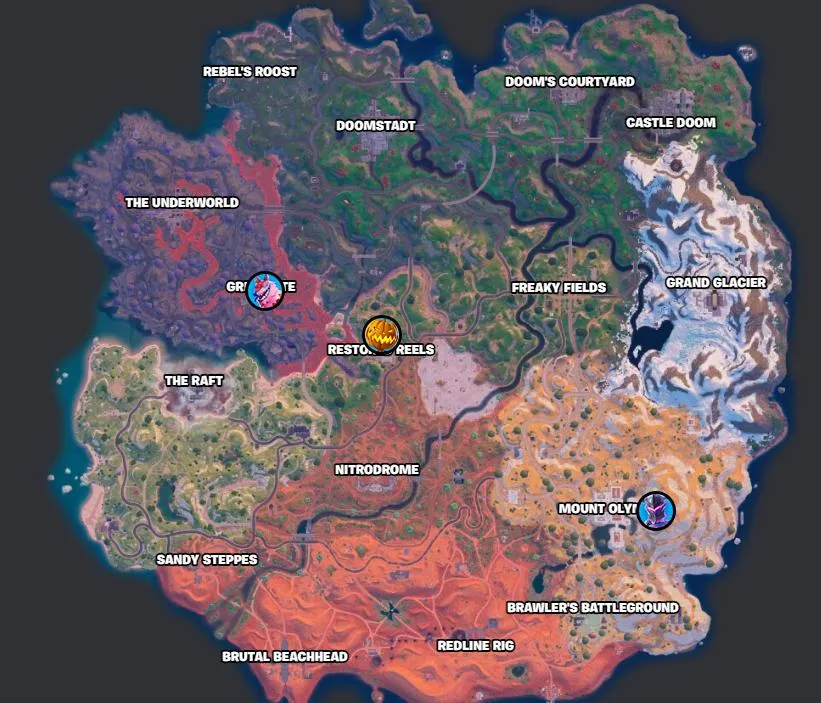 Andy Fangerson, Knightmare, and Dark Ruby Locations in Fortnite