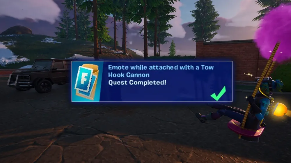 How to Emote while Attached With a Tow Hook Cannon in Fortnite