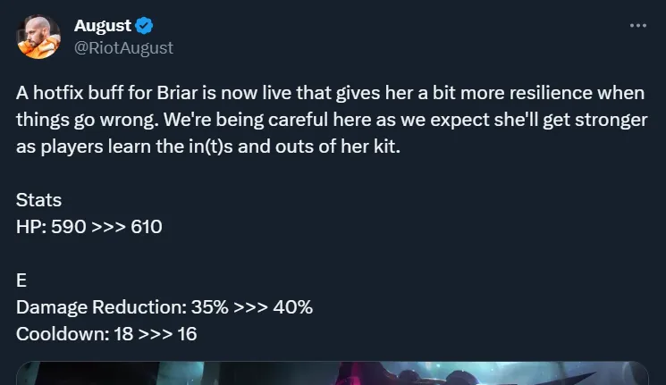 League devs claim Briar's win rate is much higher than it appears