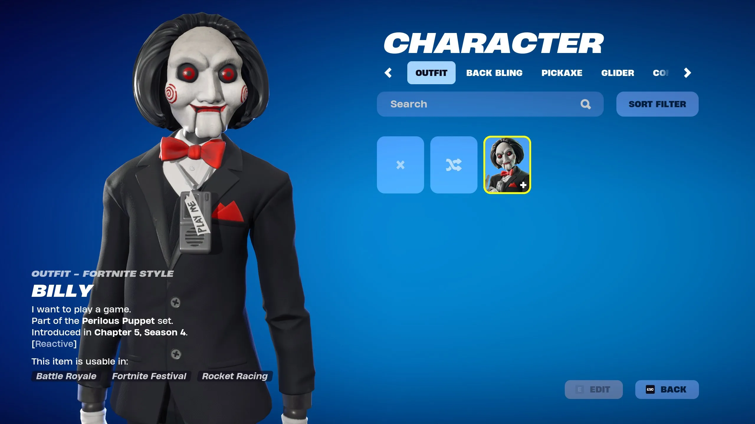 Fortnite x Saw コラボレーション