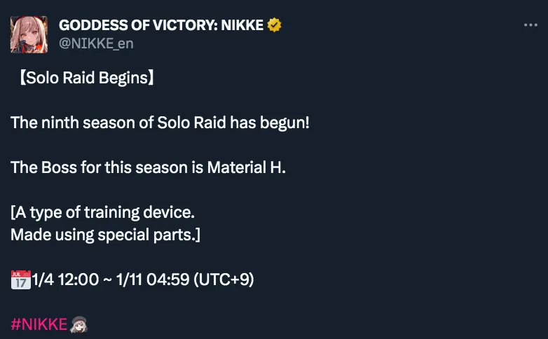 Goddess of Victory: NIKKE Solo Raid Season 9
