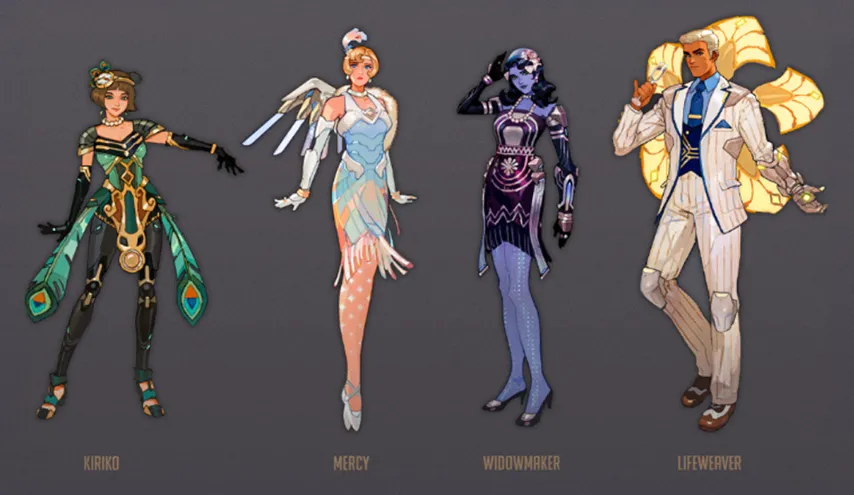 Overwatch 2 New Upcoming Skins Leaked! Art Deco-Themed Skins Widowmaker Kiriko Mercy Lifeweaver