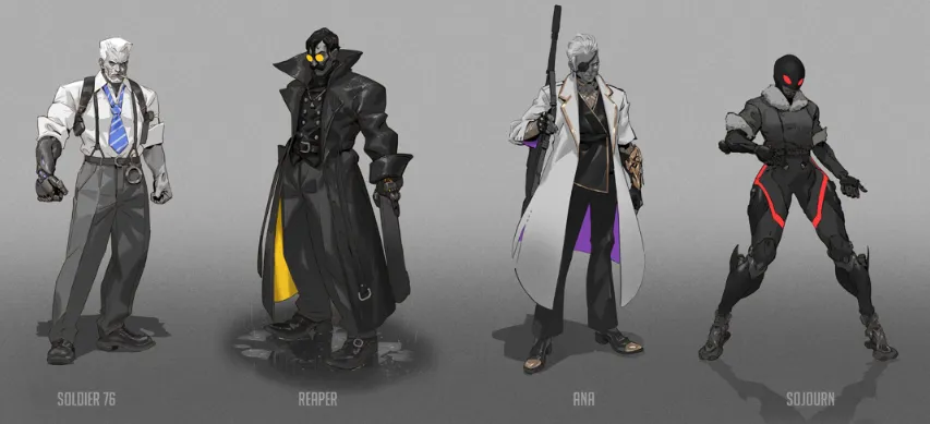 Overwatch 2 New Upcoming Skins Leaked! Neon-Noir-Themed Skins  Ana Reaper Sojourn Soldier 76