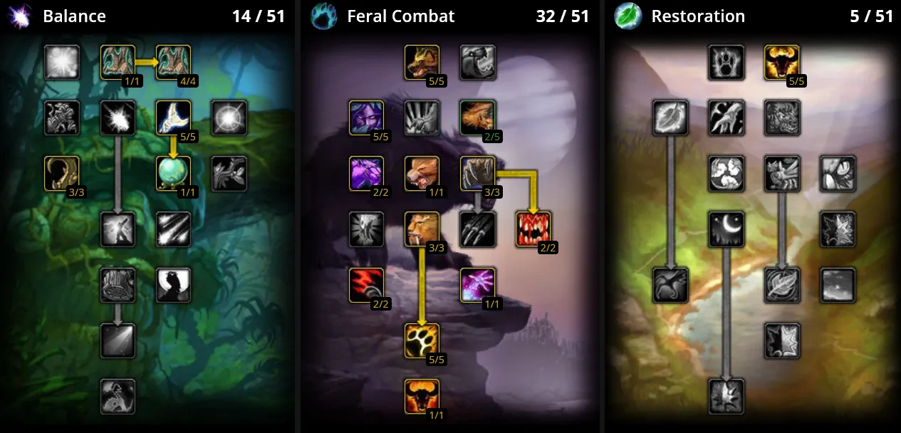 WoW SoD Phase 4 Tank Druid Talents