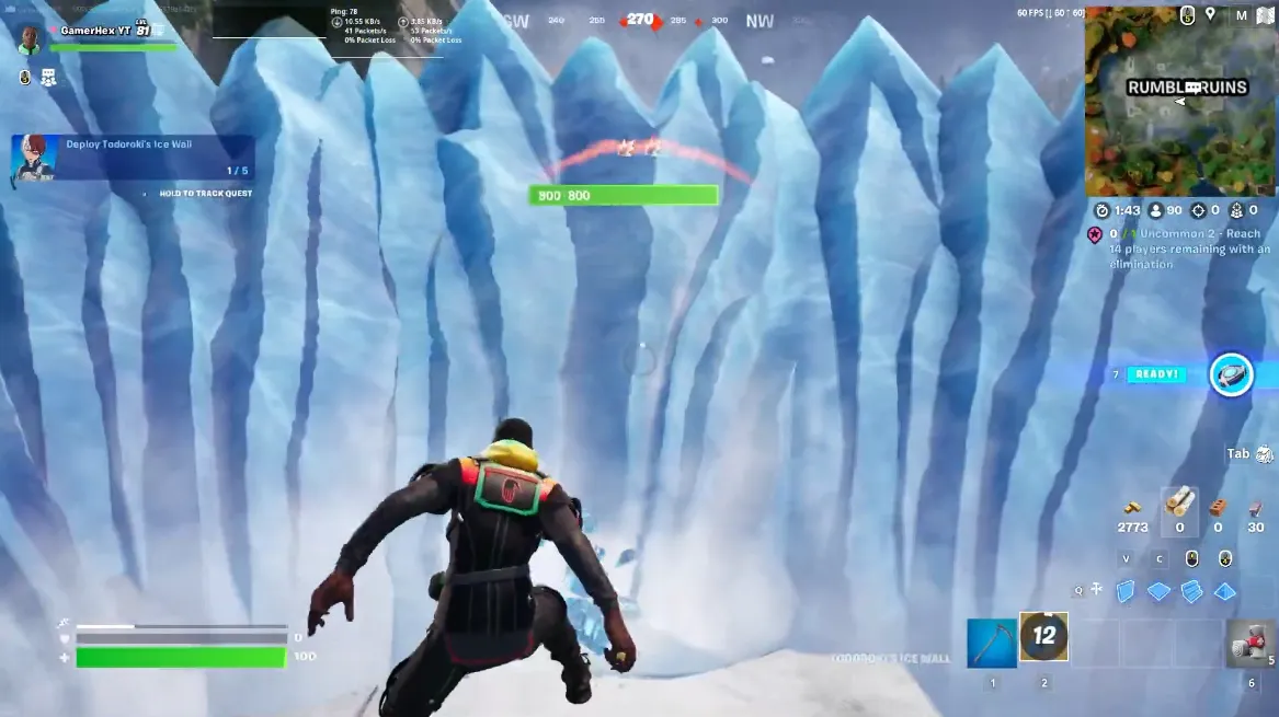 Fortnite Todoroki's Ice Wall Mythic Location