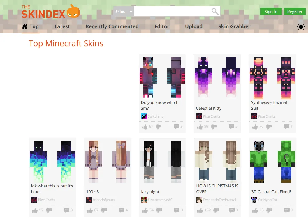 Minecraft Skins - The Skindex