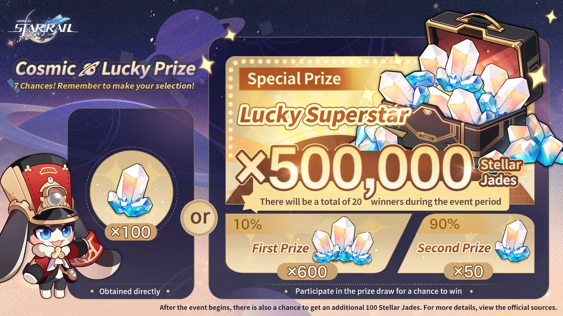 Honkai Star Rail: Cosmic Lucky Prize Event Details