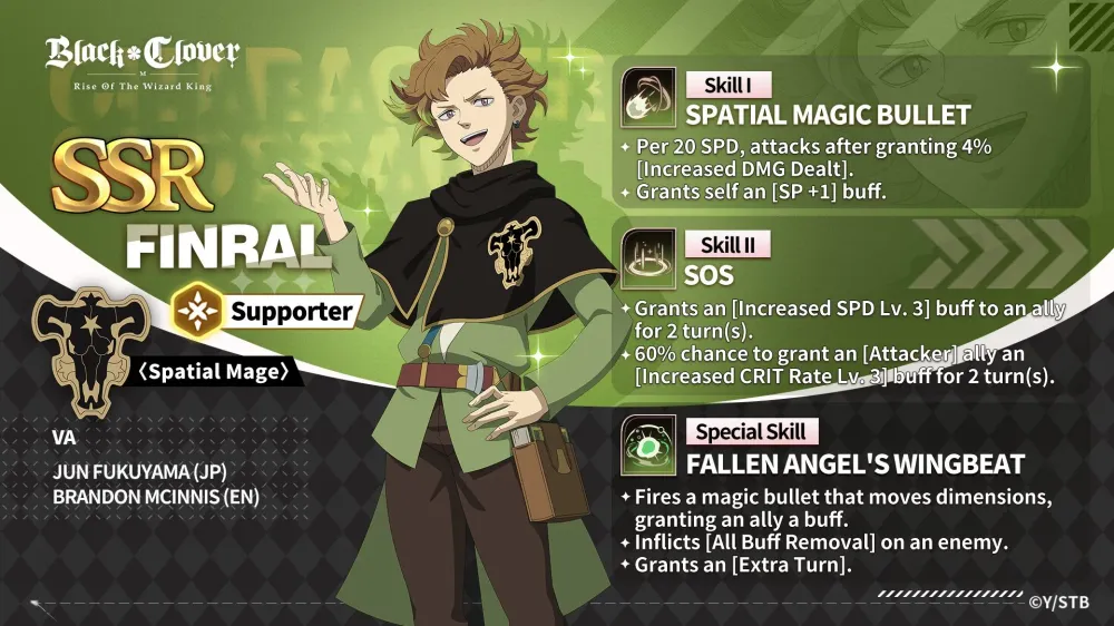 Black Clover M: Character Intro: Spatial Mage Finral - Skills