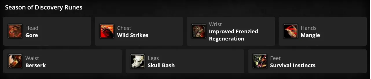 WoW SoD Phase 3 Druid Tank Runes