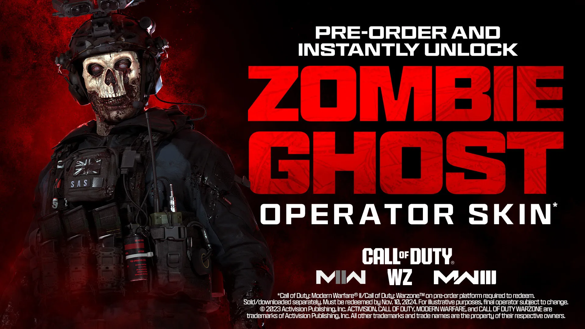 Zombie ghost operator skin modern warfare 2