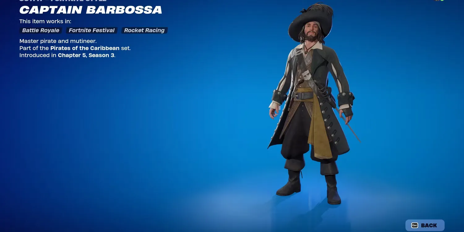 Captain Barbossa Skin