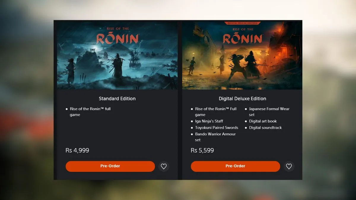 Rise of the Ronin Preorder Editions and Bonuses