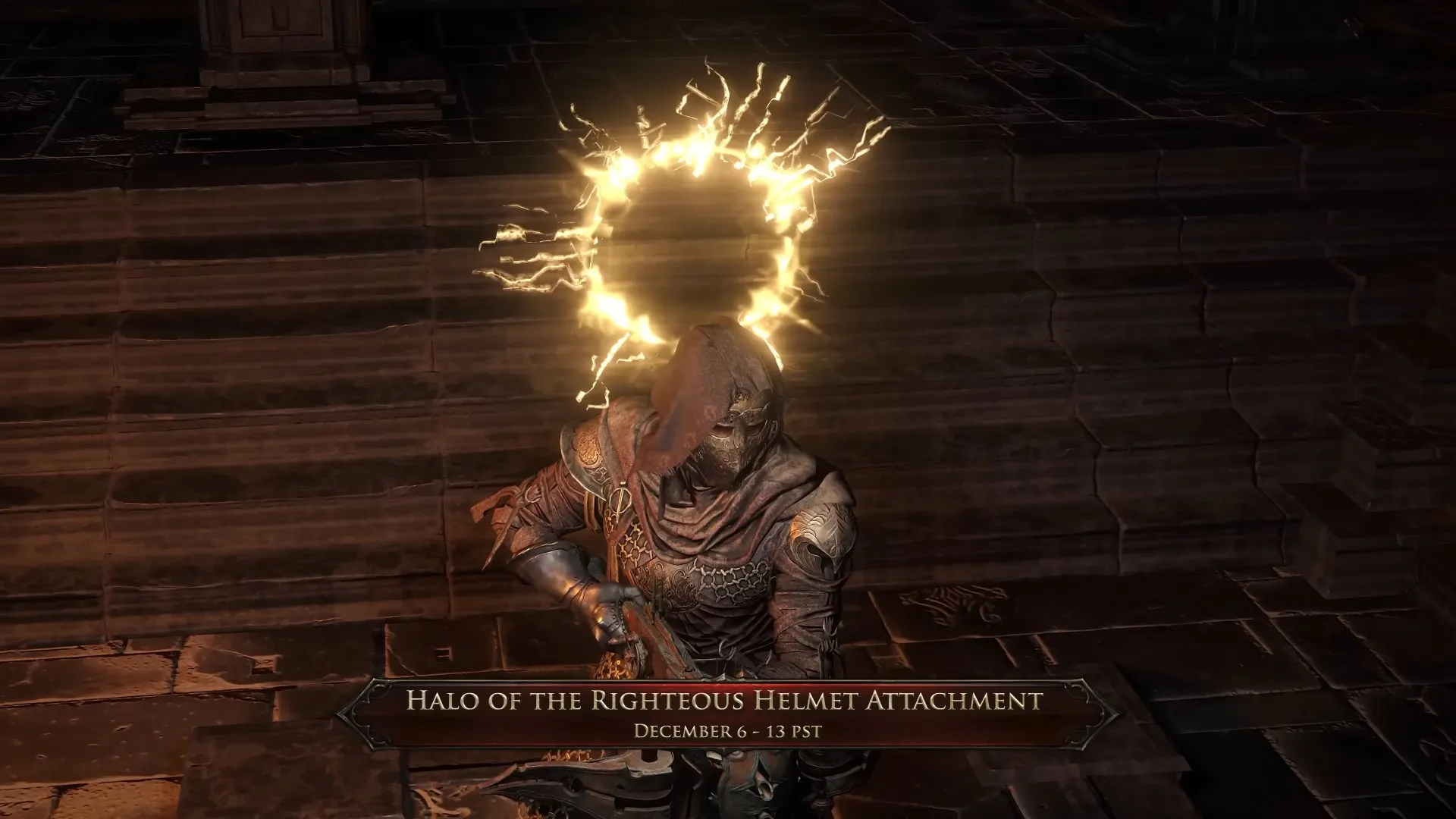 Path of Exile 2 Halo of the Righteous Helmet Attachment Twitch Drop Reward