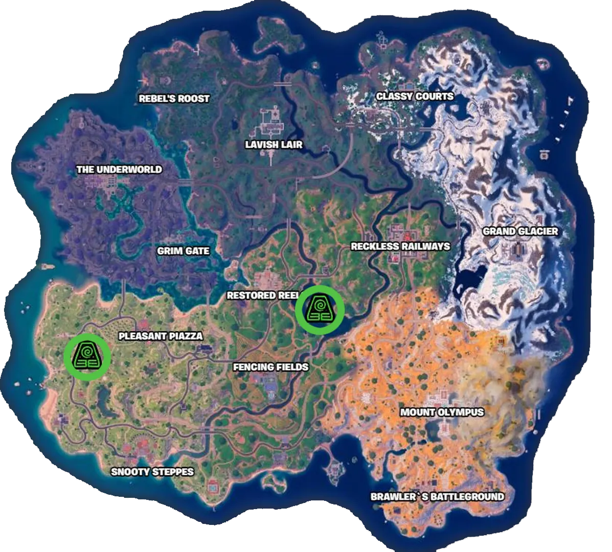 Earthbending Mythic Locations Fortnite