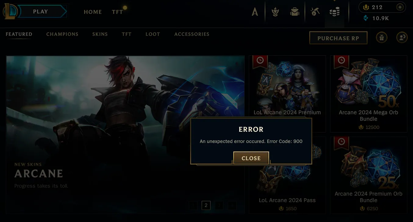 LoL Error: Is Blue Essence Emporium Down?