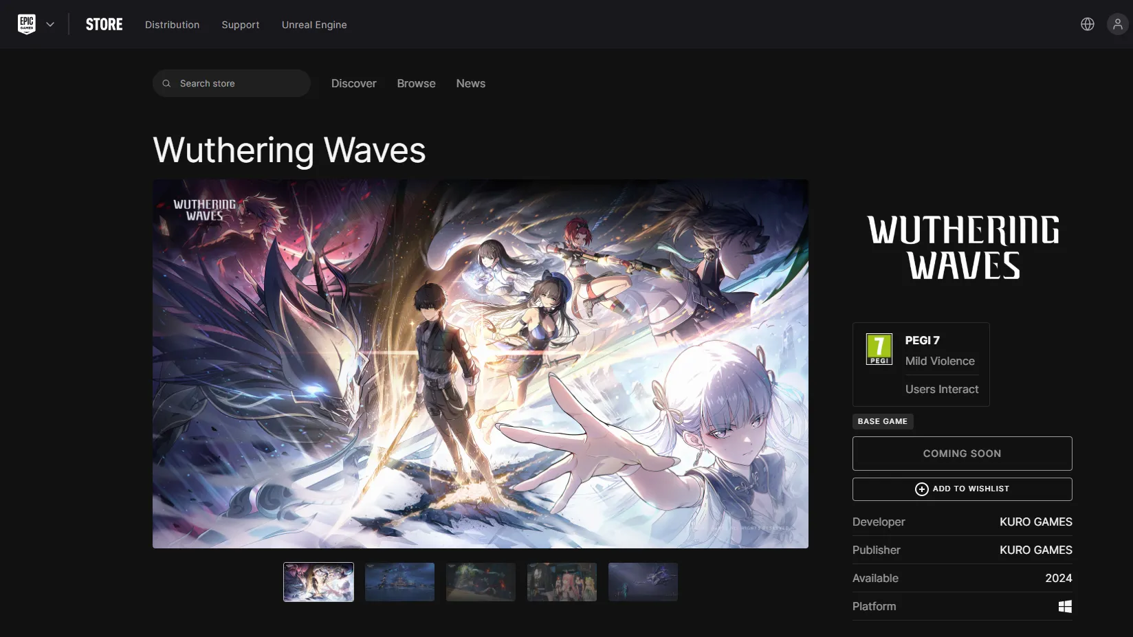 Wuthering Waves Initial Release Date