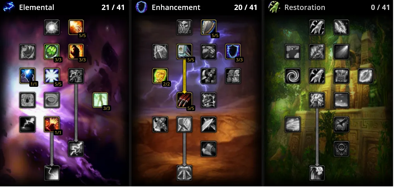 WoW SoD Phase 3 Shaman Tank Talents