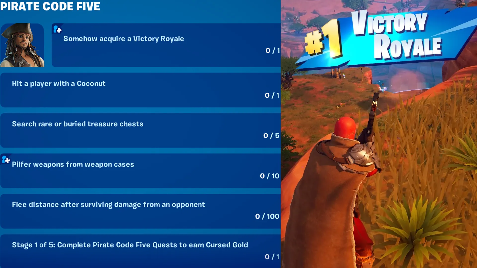 Fortniteですべての「Pirate Code Five」クエストを完了する方法