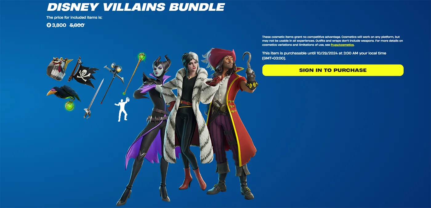 Disney Villains Bundle in Fortnite