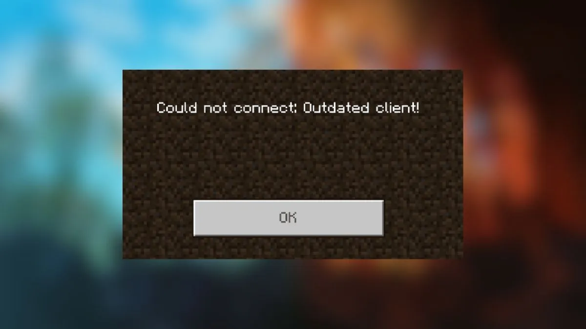 Outdated Client error minecraft