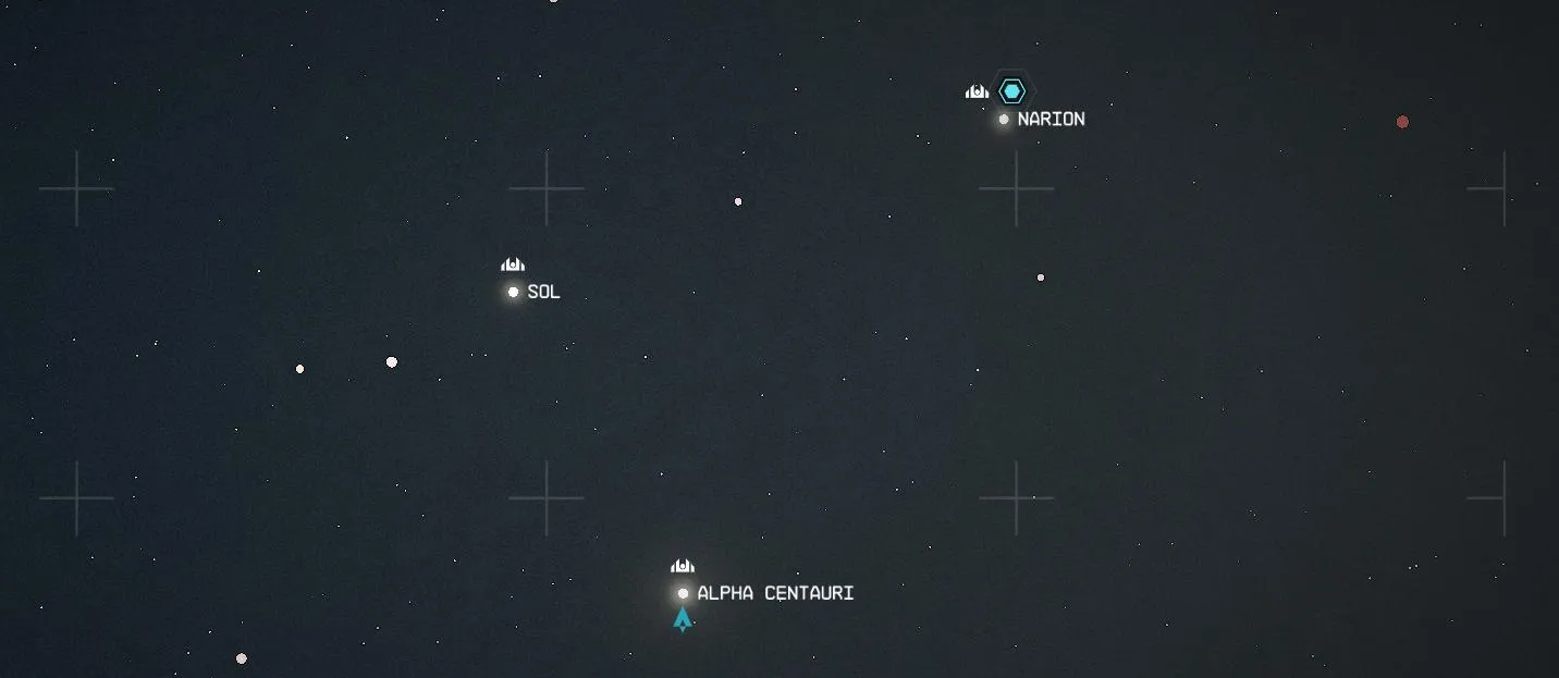 Starfield star-systems with settlements