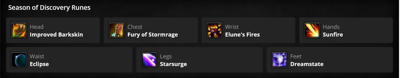 WoW SoD Phase 3 Balance Druid Runes