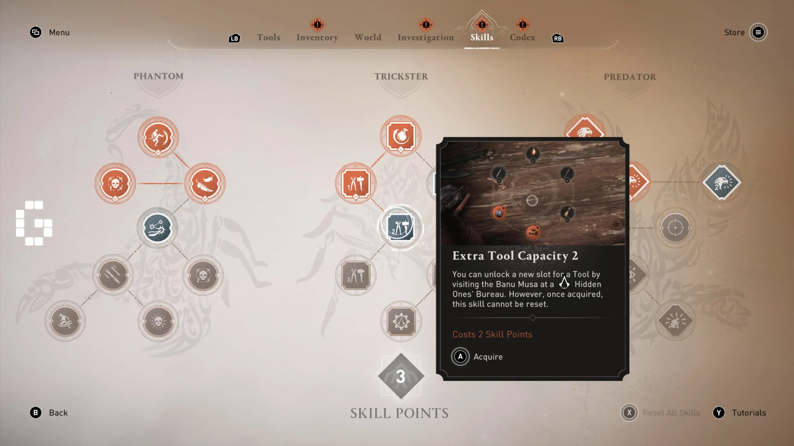 Assassin's Creed Mirage skill tree