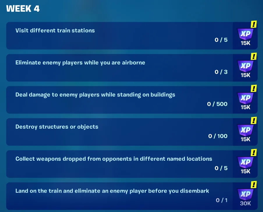 Fortnite Chapter 5 Season 1 Weekly Challenges Week 4 Quests