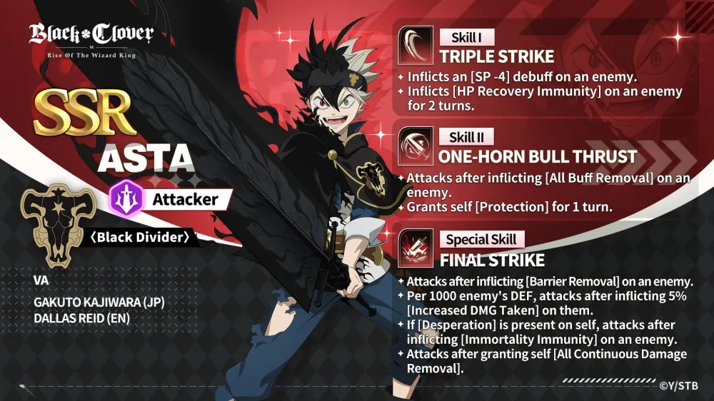 Black Clover M: Black Divider Asta Character Introduction