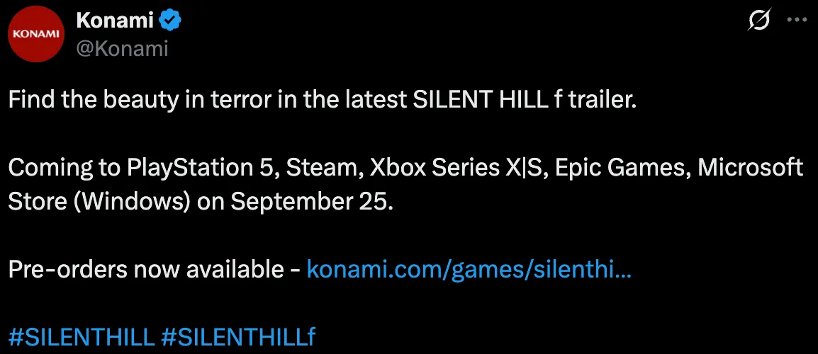 Silent Hill f Release Date Trailer