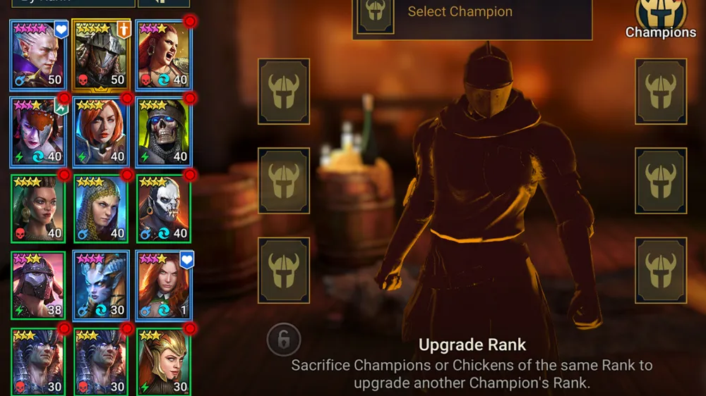 Raid Ranking Up Champions in the Tavern