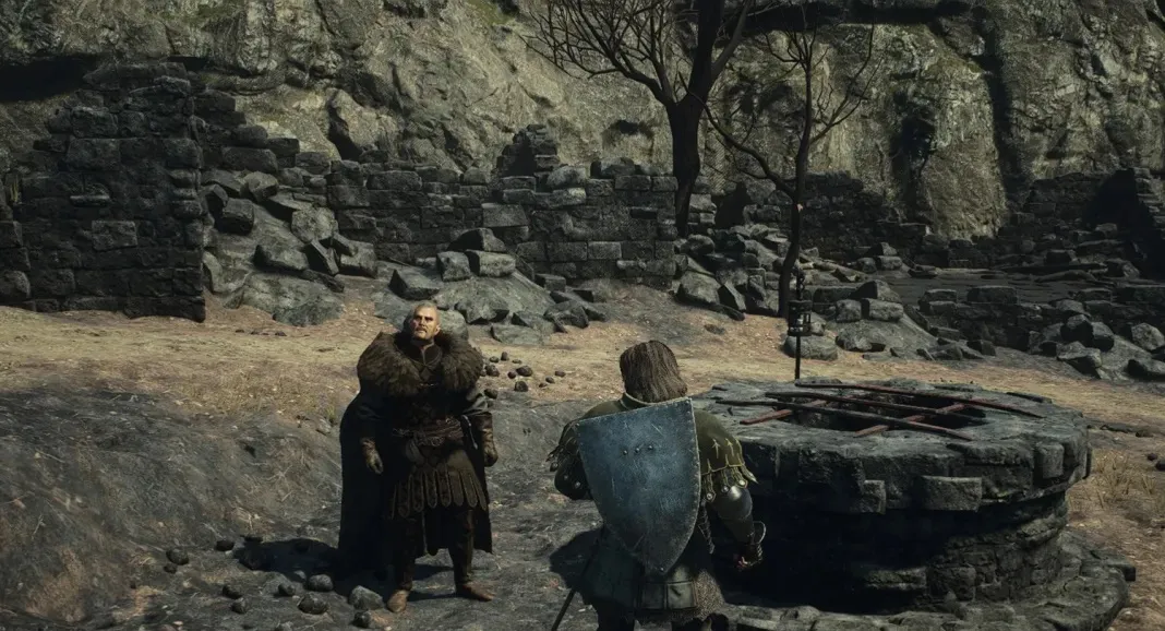 Dragon's Dogma Oxcart Courier Lennart near the Well