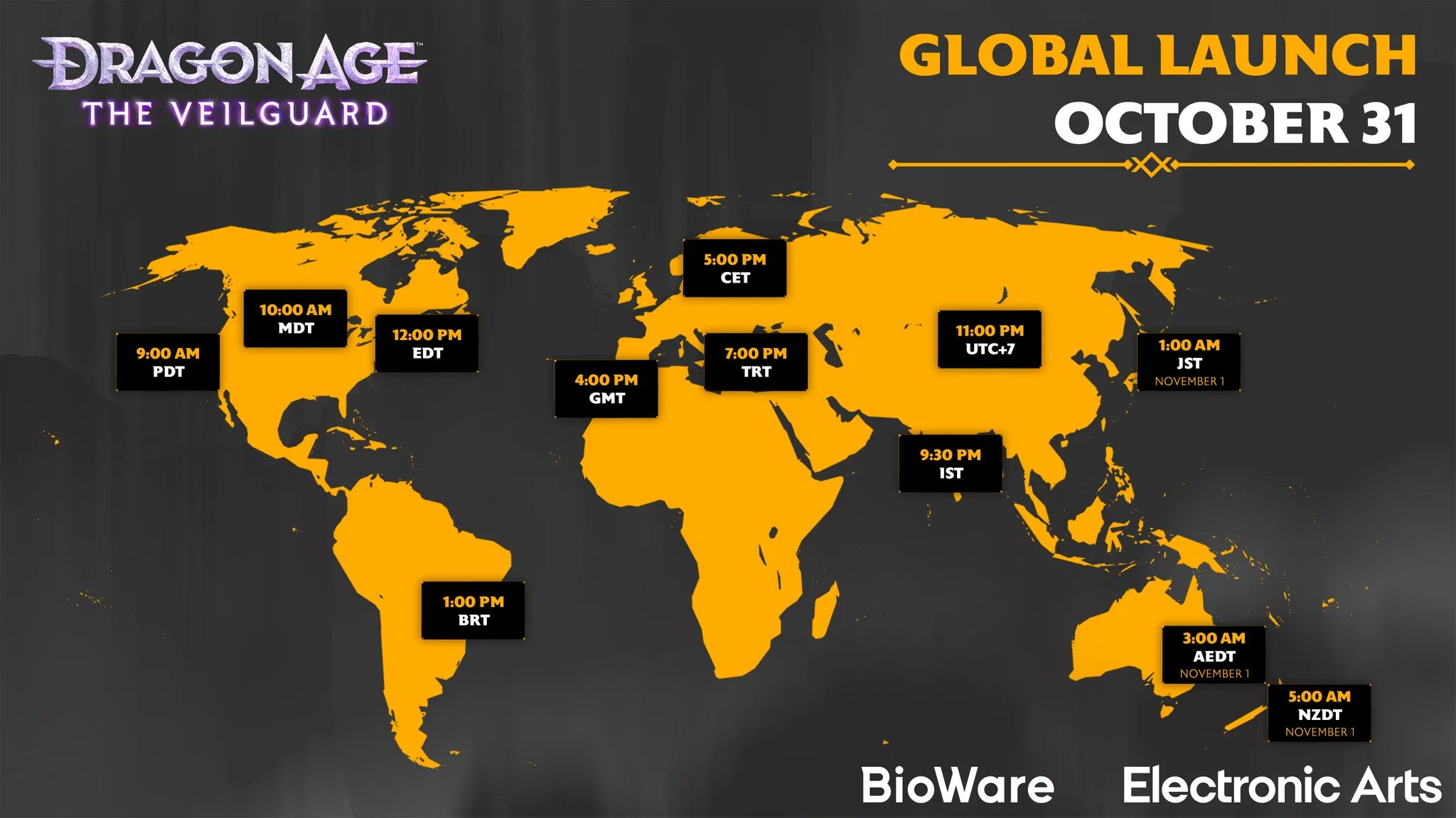 Dragon Age The Veilguard Release Timezones