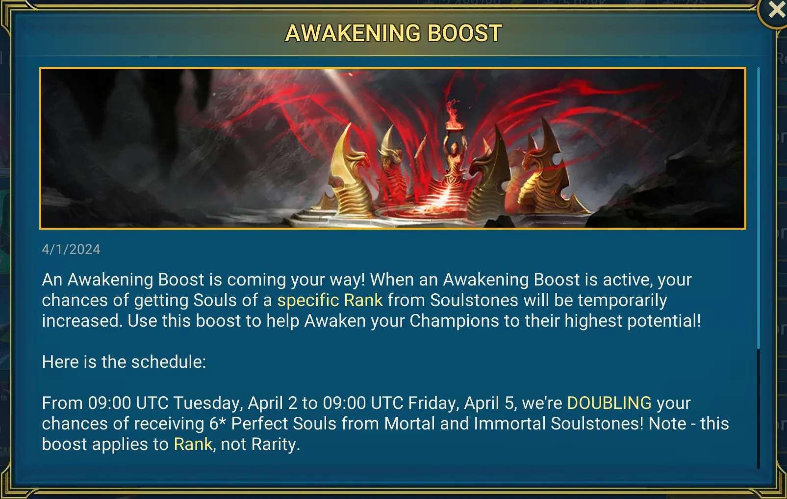 RAID Shadow Legends Awakening Boost