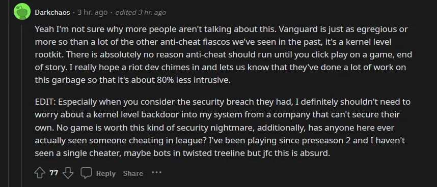 Vanguard Comment Reddit