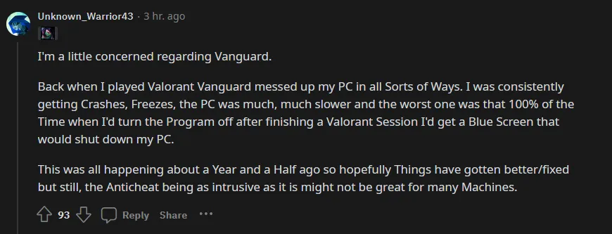 Reddit Comment Vanguard