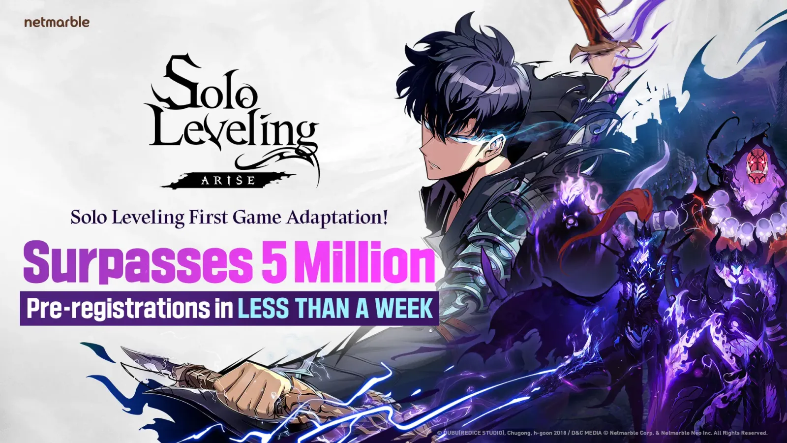 Solo Leveling ARISE Hits 5 Million Pre-Registrations