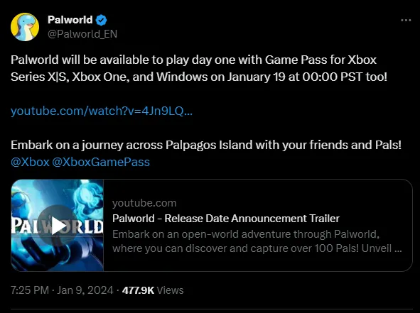 Is Palworld Coming To Xbox Game Pass & PC Game Pass?