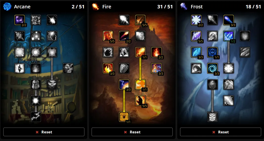 WoW SoD Phase 4 Fire Mage Talents