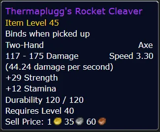 Thermaplugg's Rocket Cleaver