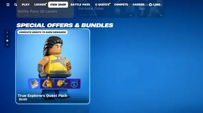 How to Get True Explorers Quest Pack in LEGO Fortnite