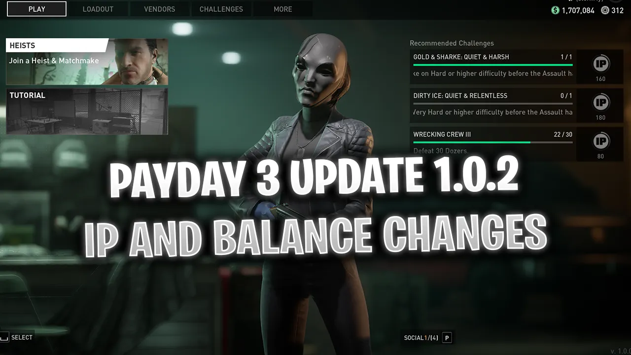 Payday 3 アップデート 1.0.2 での悪名ポイントとバランスの変更