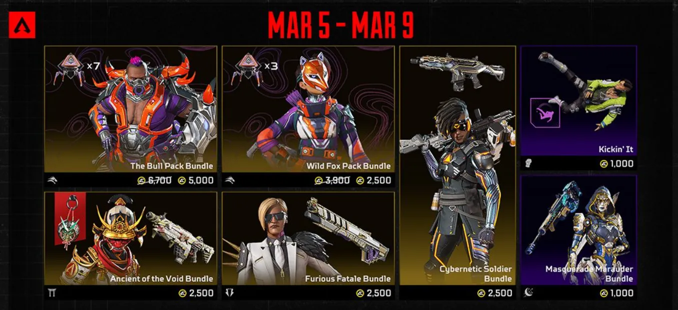 Apex Legends Inner Beast Collection Event New Items Legendary skins the hunt game mod takeover rewards store