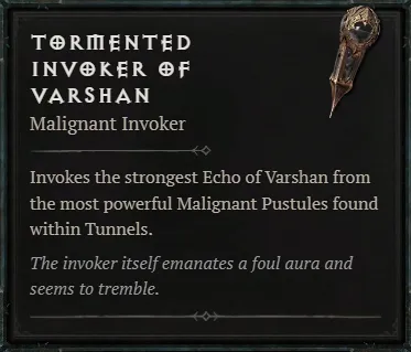 Invoker of Varshan item in Diablo 4